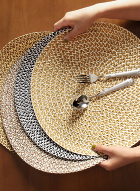 2026外贸跨境环保天然黄麻纸编织餐桌防烫隔热垫高级感桌面装饰垫