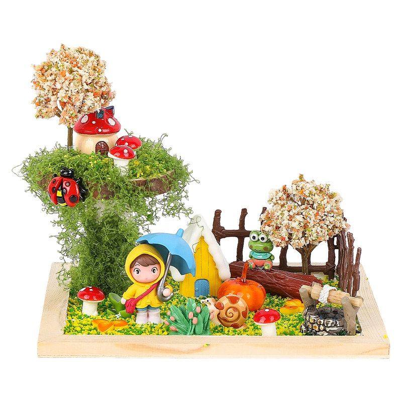 双层木质微景观龙猫材料包儿童手工diy奶油胶制作造景玩具摆件品,玩具/童车/益智/积木/模型,其它玩具,淘宝优惠券,粉丝福利购,淘宝优惠卷