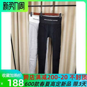 19春夏新款AW大王家字母织带LOGO紧身长裤女个性高腰长腿打底裤女