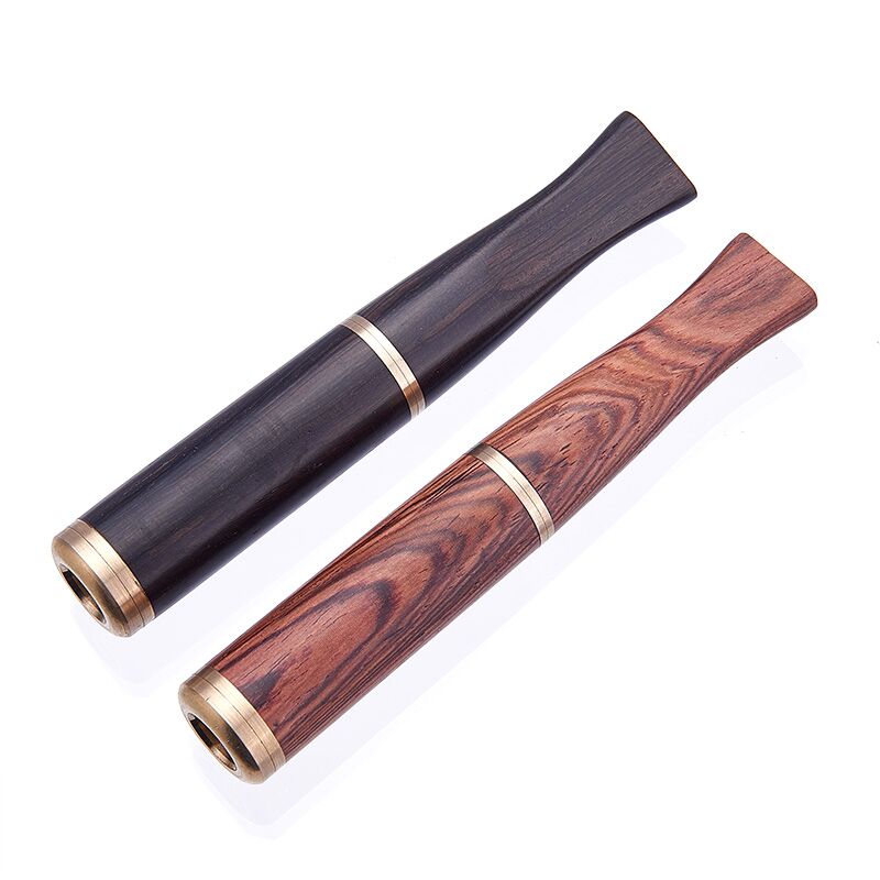 全木两用烟嘴9mm活性炭一次性过滤器大叶黄花梨木质烟嘴原木实木