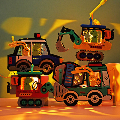 新款儿童恐龙工程车兔子小灯笼