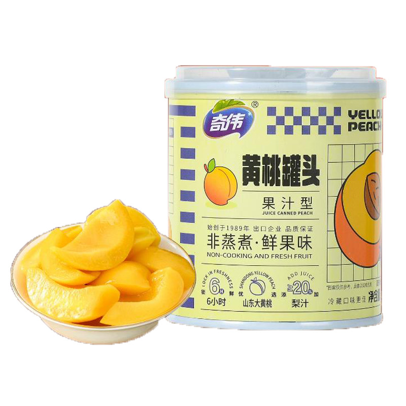 奇伟食品水果罐头黄桃罐头果汁型新鲜水果休闲零食鲜果味312g,水产肉类/新鲜蔬果/熟食,水果罐头,淘宝优惠券,粉丝福利购,淘宝优惠卷