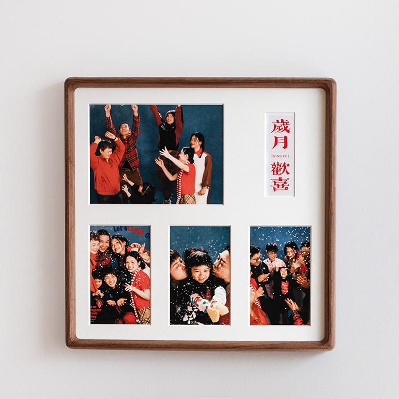 洗照片做成放大全家福实木相框打印照片挂墙diy定制装裱相片框