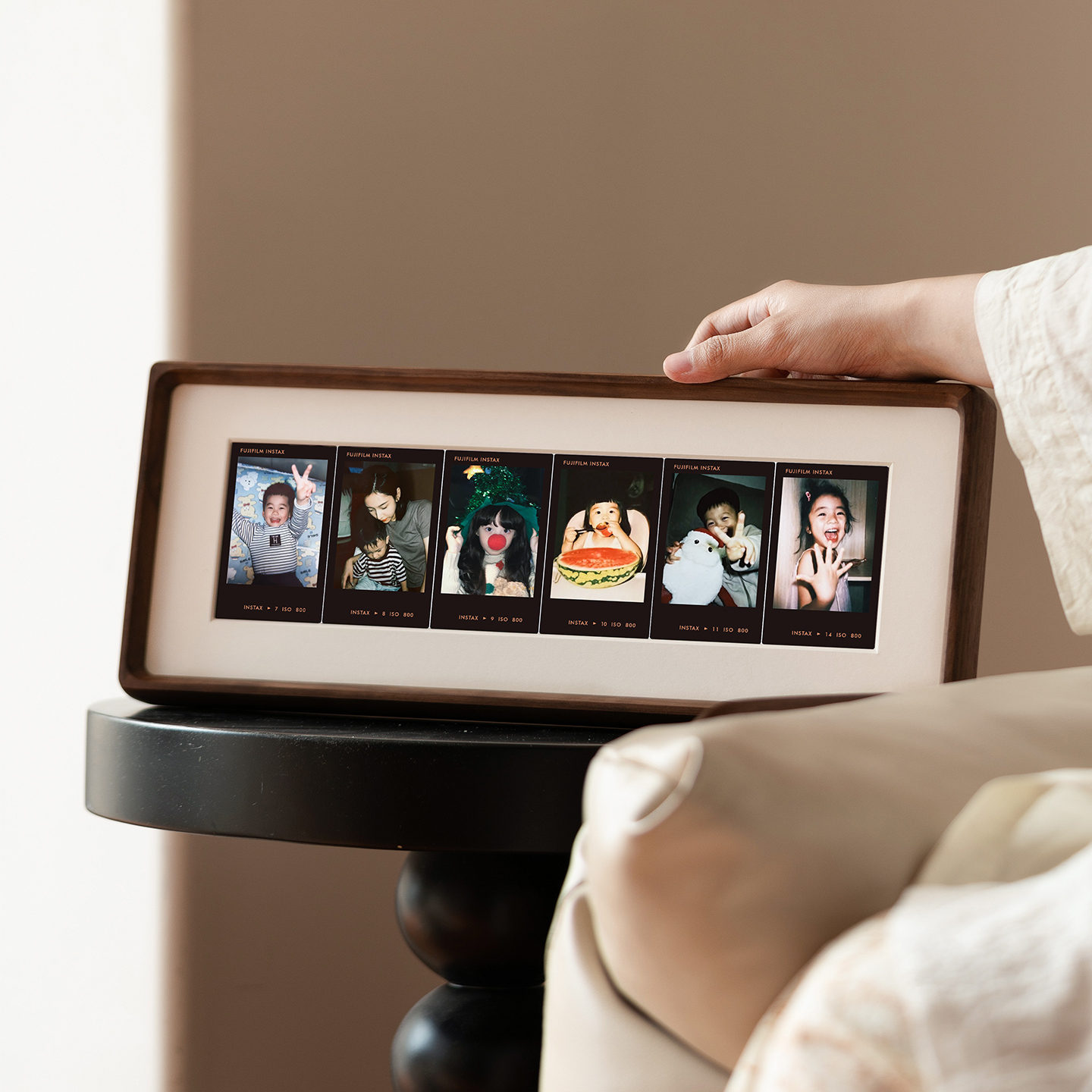 黑胶照片diy定制打印拍立得实木相框高级感生日周年纪念摆台礼物