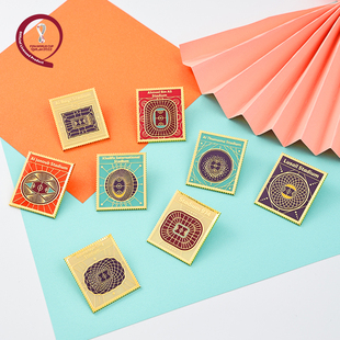 2022年卡塔尔世界杯主赛场徽章世界杯比赛场馆徽章套装世界杯收藏