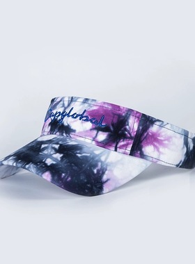 capglobal/冠戒官方 夏季女扎染刺绣潮流空顶帽遮阳防晒跑步帽子