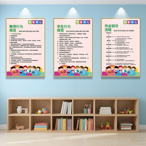 托管班管理制度文化墙贴