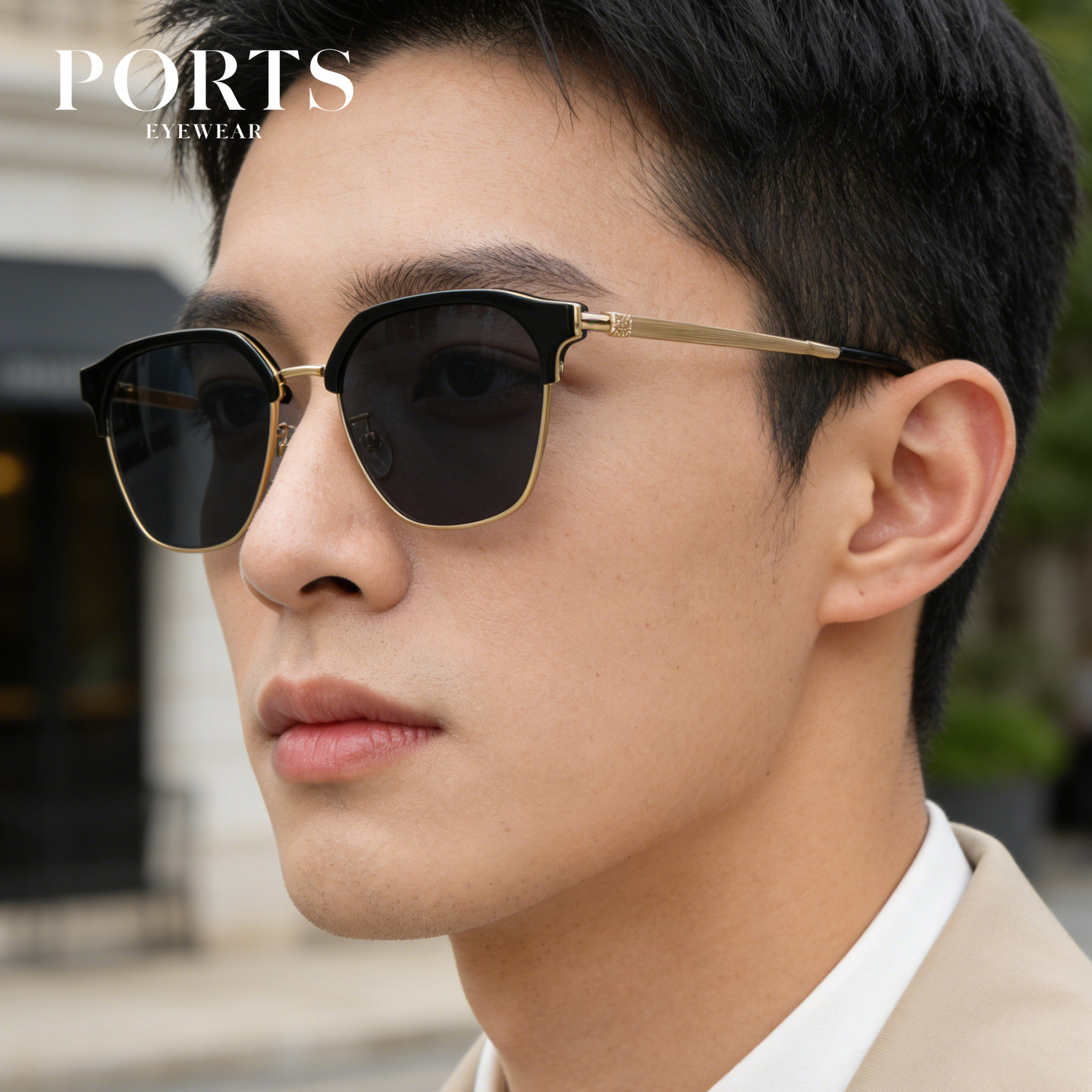 PORTS男士太阳镜经典眉线框复古时尚流行开车旅游钓鱼PSM21602