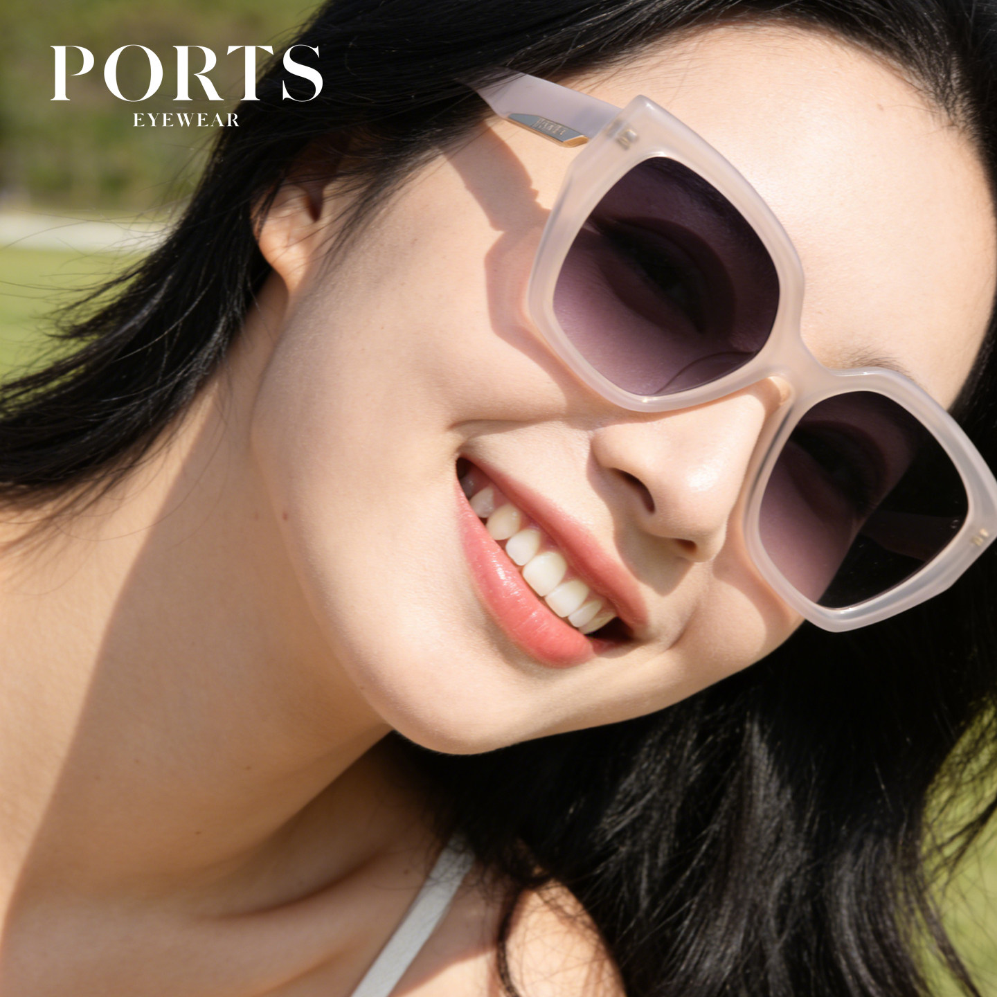 PORTS女士太阳镜时尚优雅大框遮阳开车旅游高级板材质感PSF24504