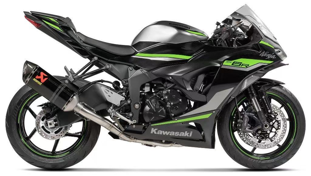 川崎zx6r改装天蝎排气，AKRAPOVIC赛用全段图片