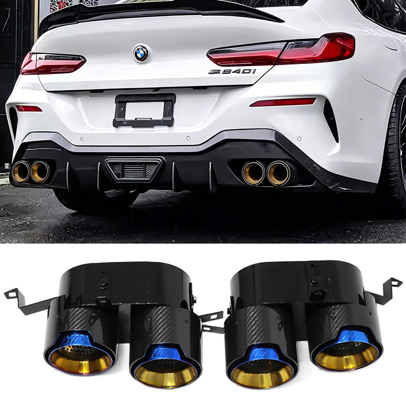 四出碳纤维尾喉适用于宝马8系840iM850i850iG14G15G16排气管尾嘴