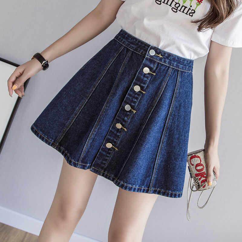 2019时尚裙女牛仔春夏新款韩版半身复古百搭大摆百褶排扣a字短裙在类目 女装/女士精品, 半身裙中 - 来自Buy2taobao.com提供专业的淘宝代购服务