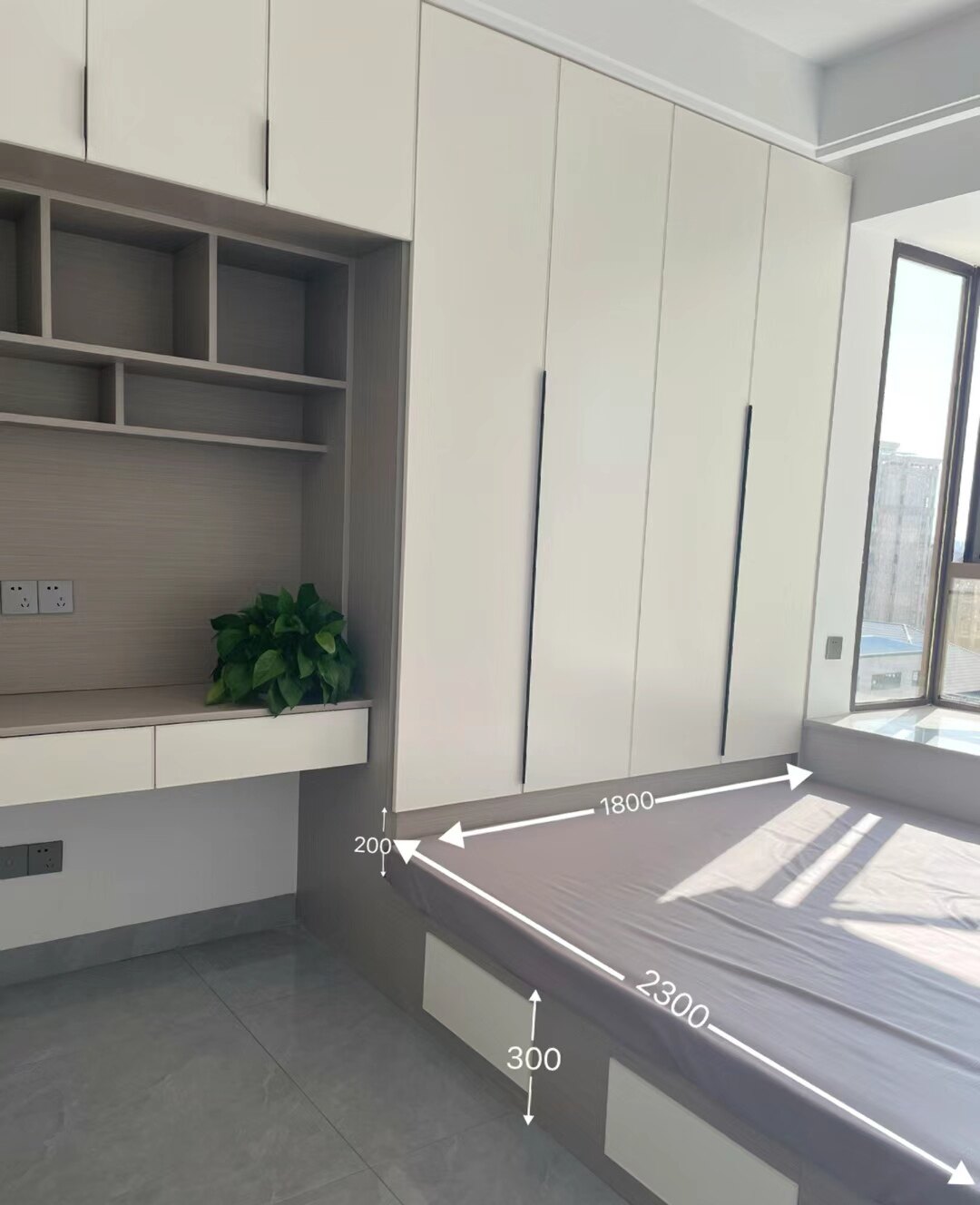 榻榻米床衣柜一体定做衣柜书桌飘窗柜储物床北京全屋家具定制阳台