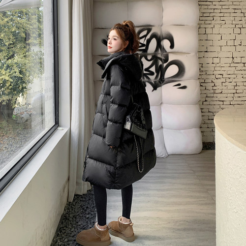 长款羽绒服女2026冬季新款显瘦加厚过膝90白鸭绒连帽极寒保暖外套