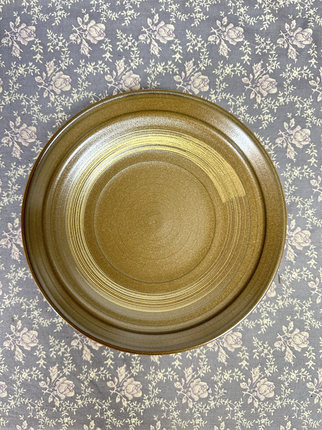 低调的奢华，日本橘吉陶胎茶盘餐盘，刷毛目描金