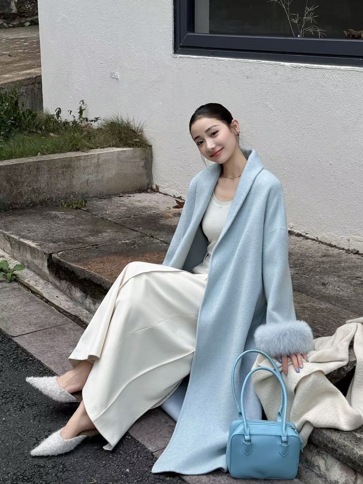 2025年新款双面呢大衣秋冬季毛呢外套毛浴袍长款高级感女装高品质