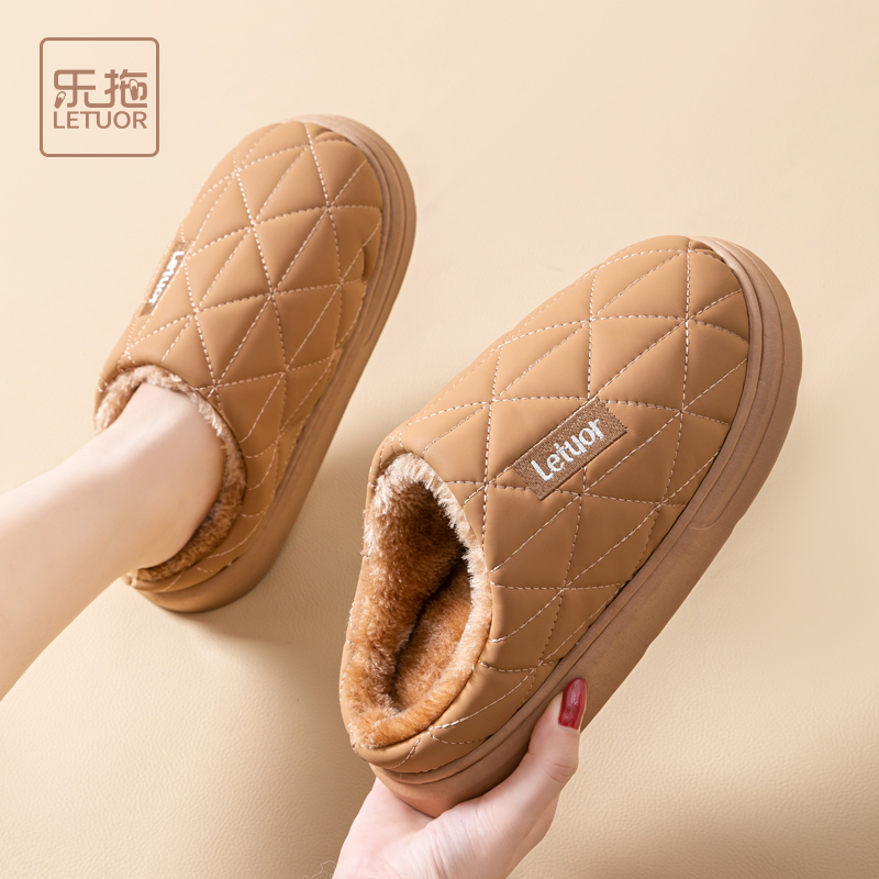 情侣家用防水保暖防滑棉拖鞋