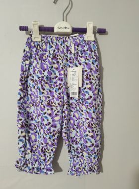 80-90码彩家女童防蚊裤夏季儿童防蚊裤九分裤长裤碎花荷叶边