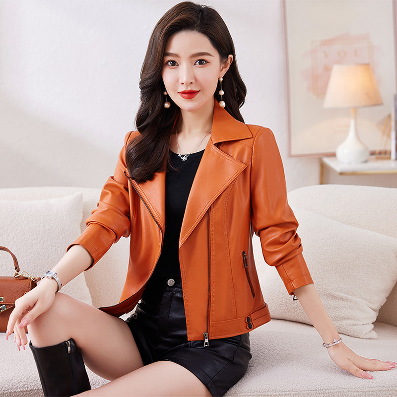 真皮皮衣外套女短款2026秋冬新款韩版西装领机车服休闲显瘦皮夹克
