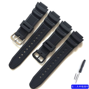 适用卡西欧W S210H树脂橡胶手表带 218H表带SGW300_500H_AE1000_W