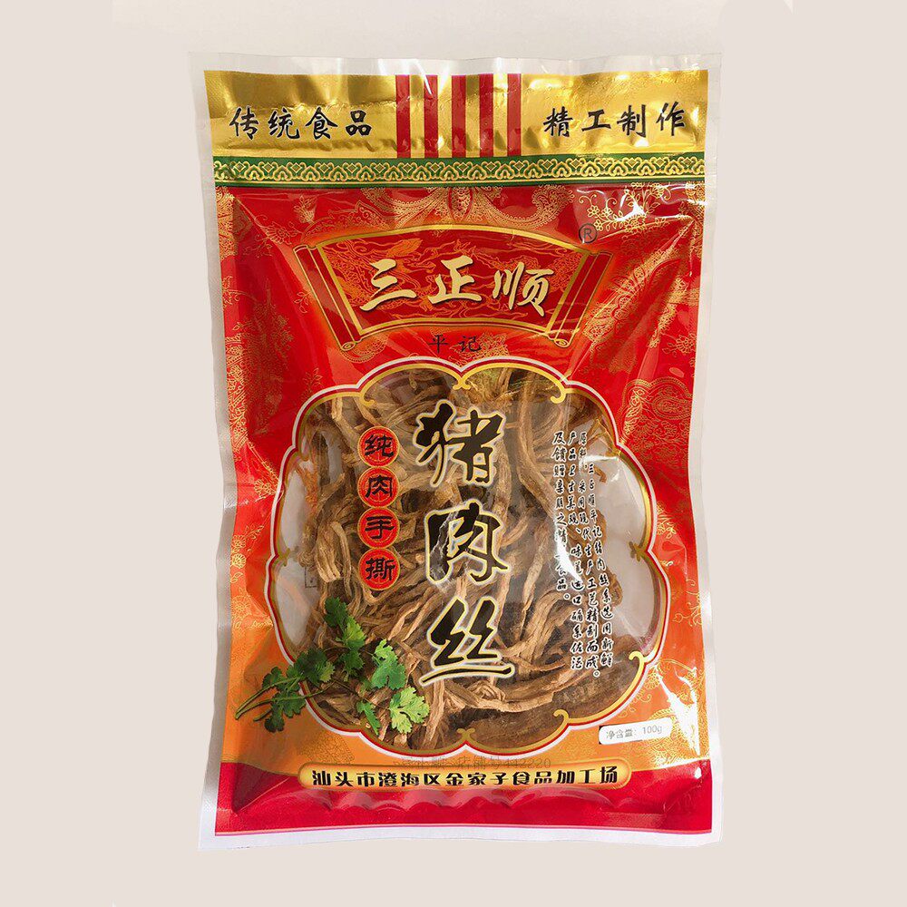 潮汕特产小吃 三正顺猪肉条酥脆手撕肉丝100g猪肉干肉类休闲食品