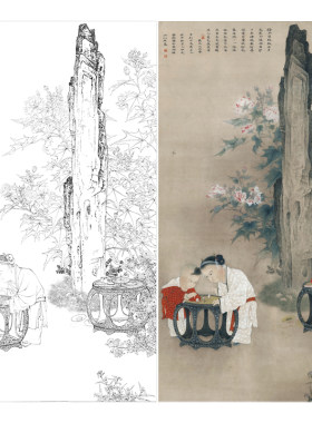 李晓明多种可选工笔画白描底稿