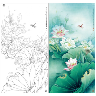 【大彩图】李晓明工笔画白描底稿《清气满乾坤》荷花花鸟线稿KA18