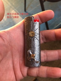 比克打火机外套 纯银 宝银号手工925纯银火机壳 草猛打火机套订制