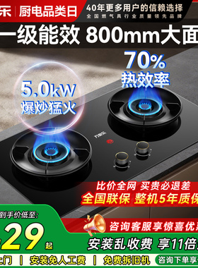 万家乐AY6高热效率燃气灶双灶嵌入天然气煤气灶台式灶具家用C2T1