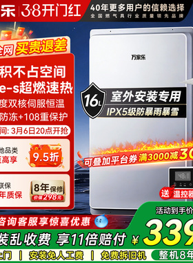 [政府补贴]万家乐RW3户外恒温燃气热水器室外天然气防水防冻16升