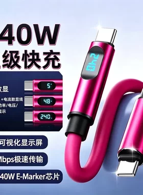 【新品上市】硅胶真PD数显240W大功率适用苹果15678华为荣耀平板