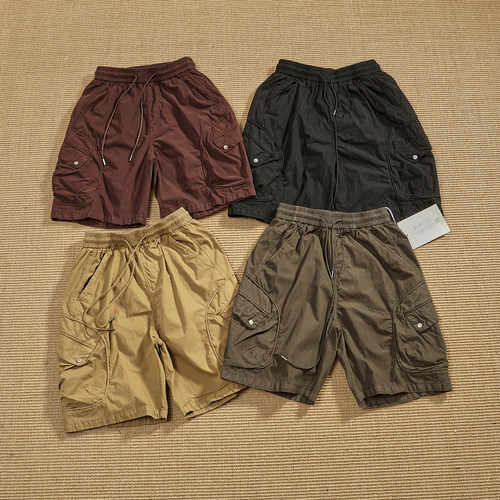 日系山系工装短裤男款多口袋宽松