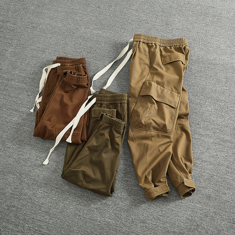 冬季加绒加厚重磅多口袋工装裤