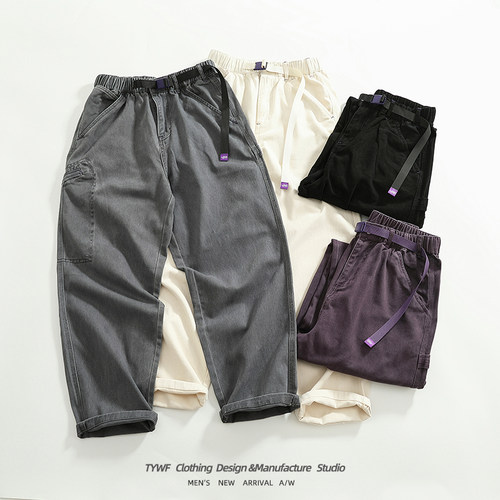 男士复刻紫标重工水洗棉布工装裤