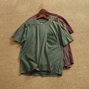 水洗百搭男女同款 潮牌上衣T 重磅纯棉做旧破洞T恤复古宽松短袖 夏季