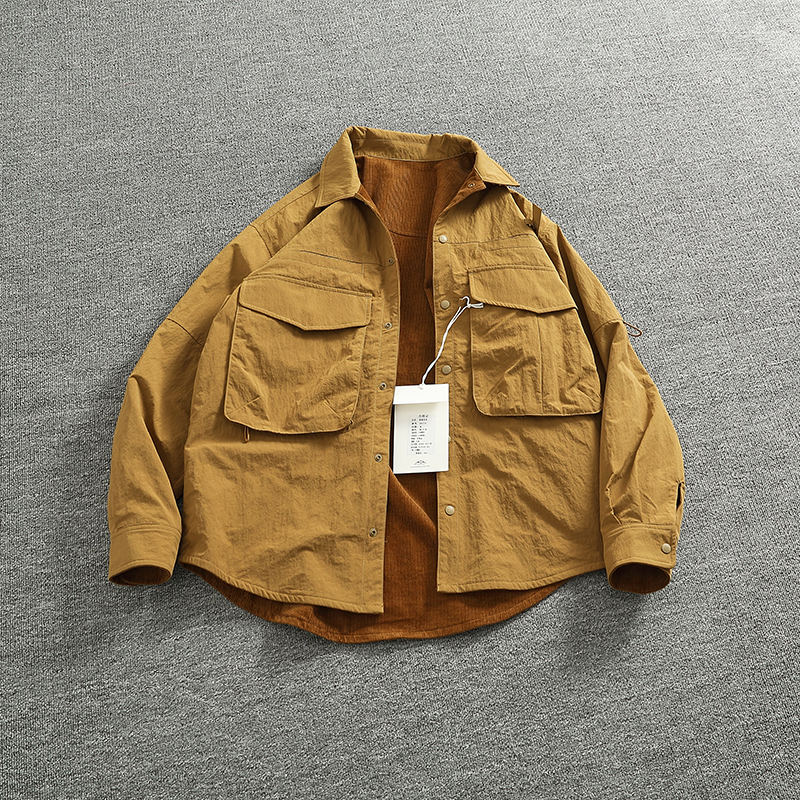 两面穿户外机能工装夹克男宽松