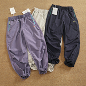 脚抽绳束脚户外休闲裤 速干透气冰感美式 男款 情侣宽松裤 工装 伞兵裤