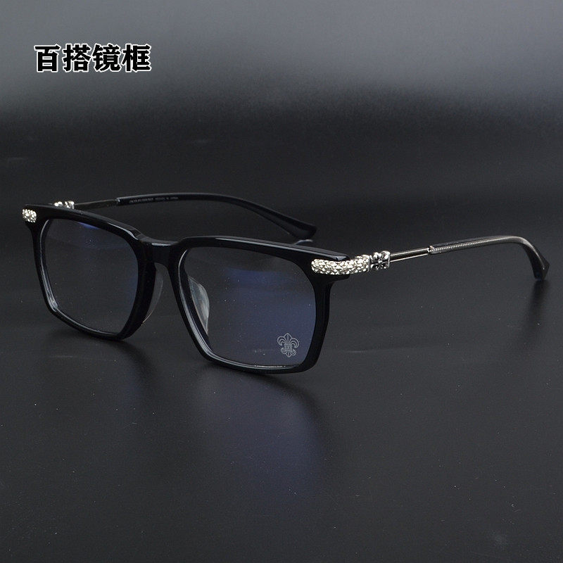 小众百搭纯钛眼镜框女潮防蓝光大脸个性时尚近视板材眼镜架男复古
