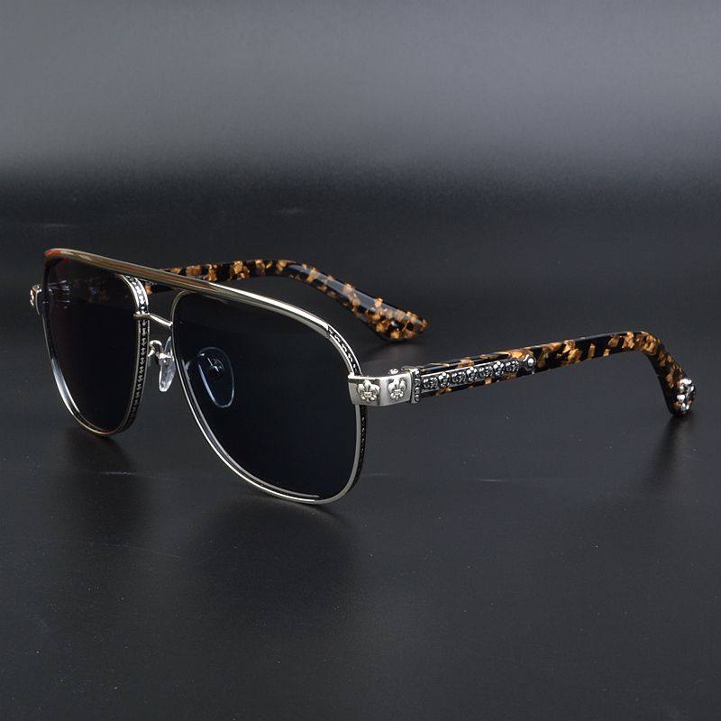 百搭双梁飞行员个性加宽墨镜男大脸复古太阳镜女显瘦开车黑超眼镜