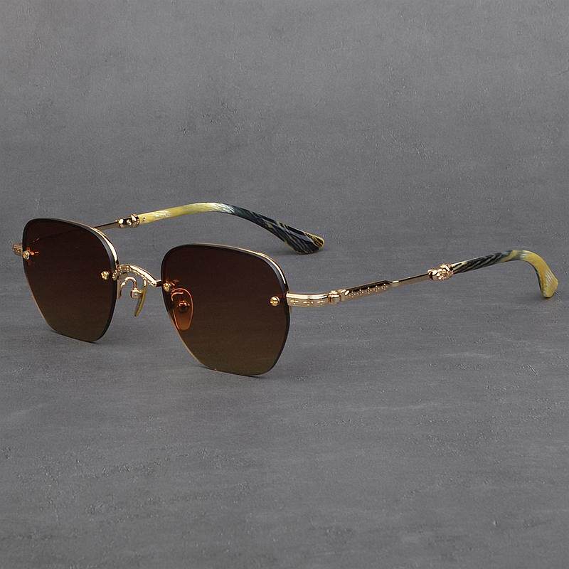 飞行员百搭时尚太阳镜男款潮大脸个性复古纯钛墨镜女瘦脸司机黑超