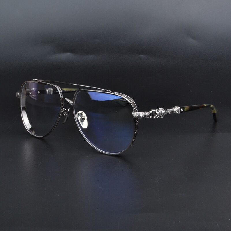 潮牌奢华纯钛百搭眼镜框男款个性大脸复古纯钛眼镜架女网红近视镜