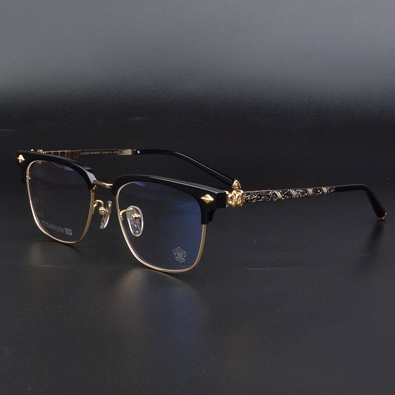 龙腿纯钛百搭超轻眼镜男款大脸复古半框时尚文艺眼镜架女近视商务