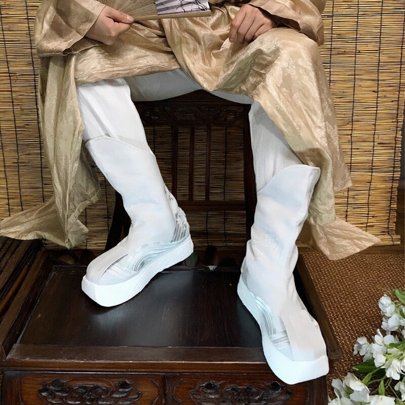 男女CP古装古代汉服靴内增高鞋子