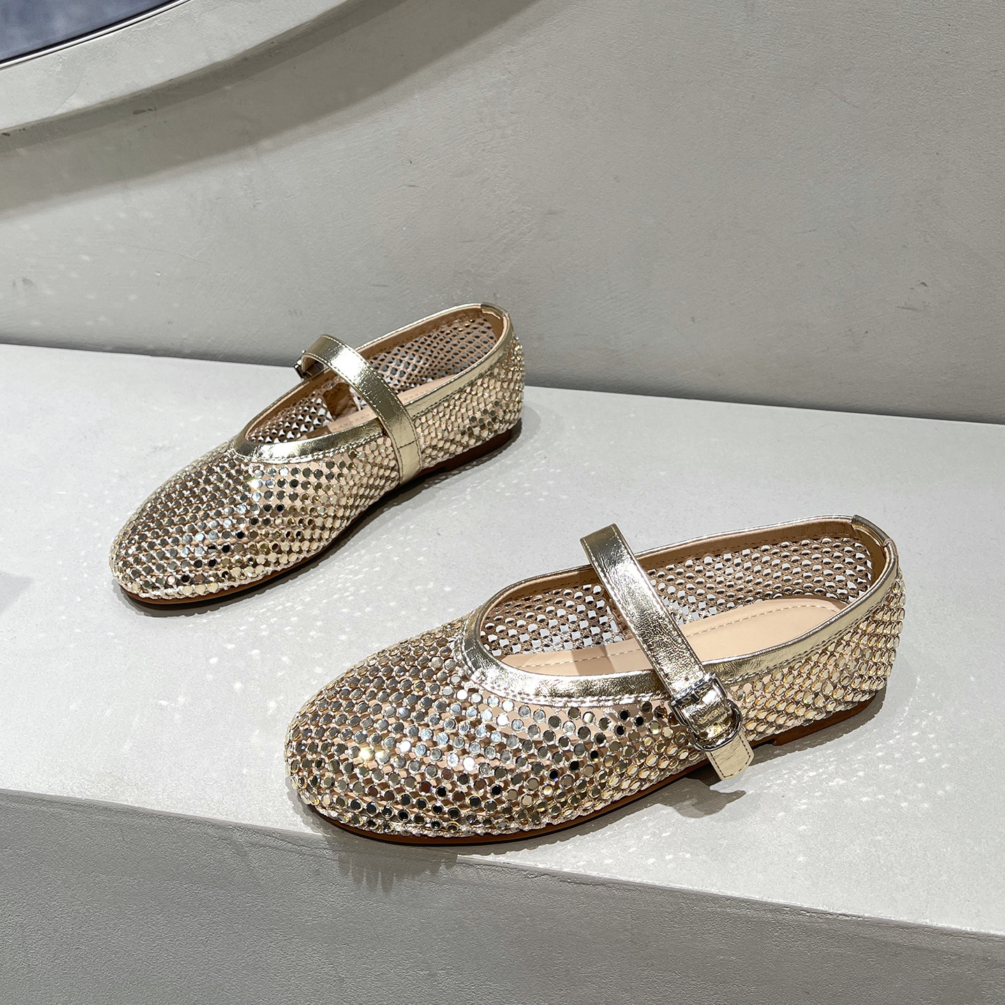 镂空编织玛丽珍鞋女2026新款配裙子夏天透气法式平底鞋一字扣单鞋,女鞋,时尚芭蕾鞋,淘宝优惠券,粉丝福利购,淘宝优惠卷