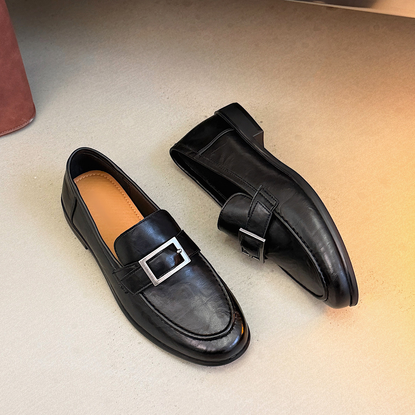 英伦风乐福鞋女2026新款百搭懒人一脚蹬豆豆鞋金属扣低跟平底单鞋,女鞋,乐福鞋（豆豆鞋）,淘宝优惠券,粉丝福利购,淘宝优惠卷