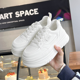 爆款 增高鞋 秋季 真皮厚底小白鞋 欧货松糕鞋 配阔腿裤 板鞋 女2026新款