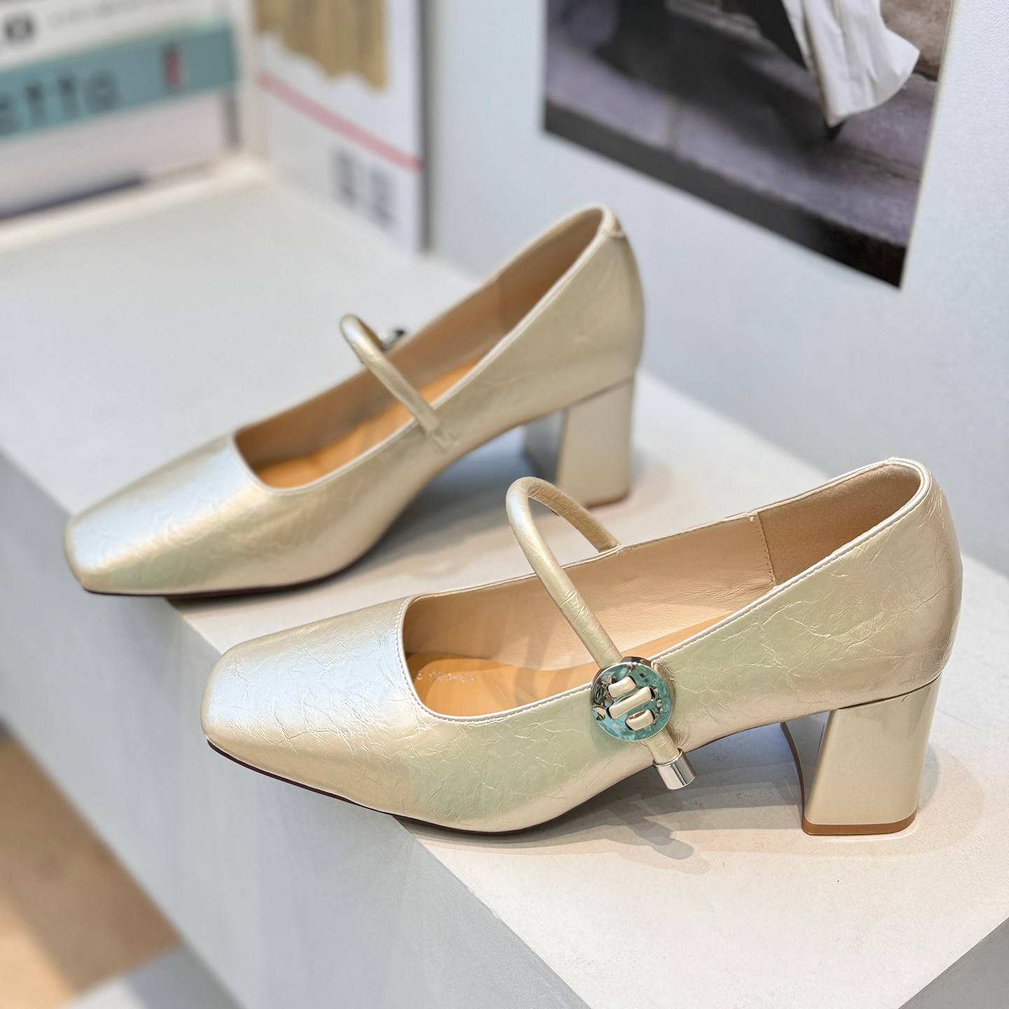 法式高跟玛丽珍鞋女2026新款配裙子软底不累脚粗跟单鞋一脚蹬女鞋,女鞋,玛丽珍鞋,淘宝优惠券,粉丝福利购,淘宝优惠卷