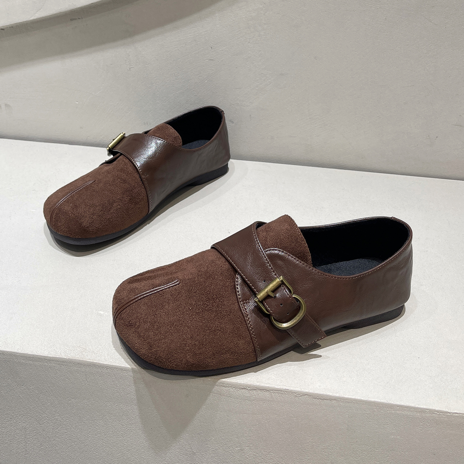 加绒全包勃肯鞋一脚蹬平底单鞋