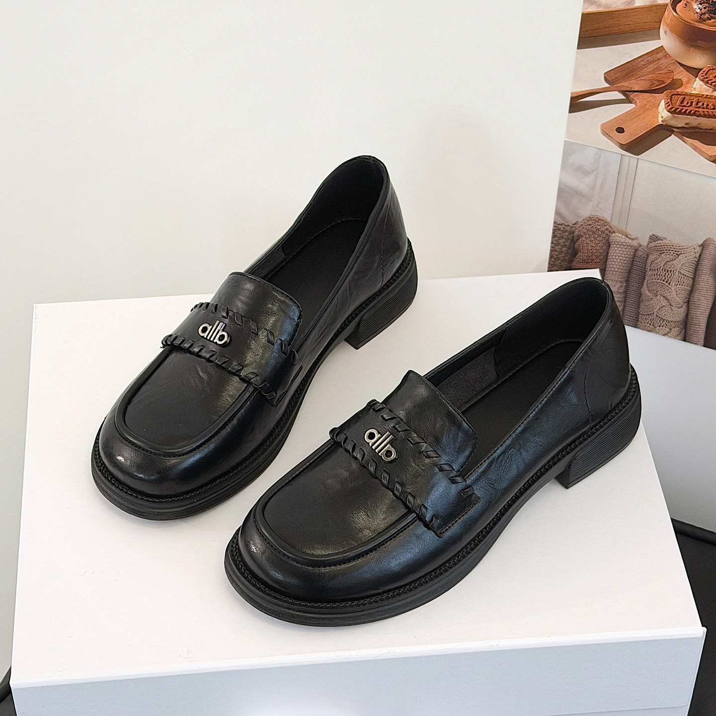 英伦风黑色乐福鞋女2026新款百搭不累脚低跟平底单鞋一脚蹬豆豆鞋,女鞋,乐福鞋（豆豆鞋）,淘宝优惠券,粉丝福利购,淘宝优惠卷