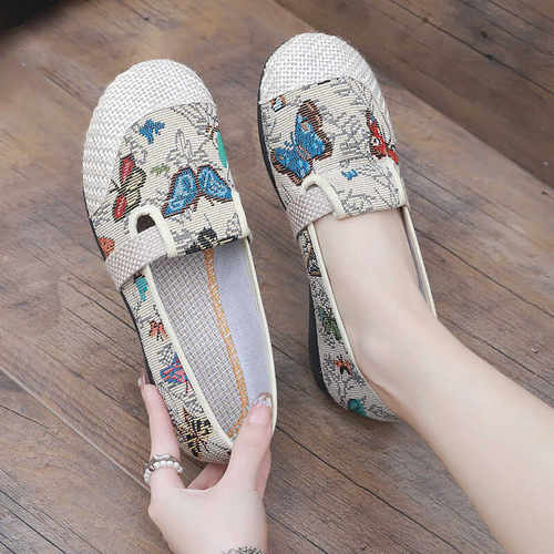 舒适妈妈防滑平底一脚蹬新款女鞋